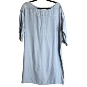 NWT Amanda Uprichard S-2214 Andrea Dress Satin Silk ICE Blue Shift Mini Dress